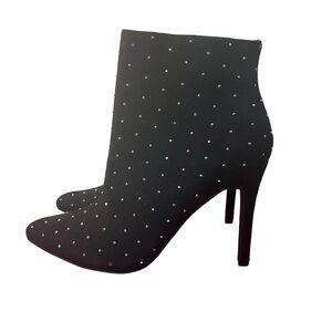 Black Studded Pointed Toe Ankle Boots/Booties, Women’s Size 9, 4 inch heels